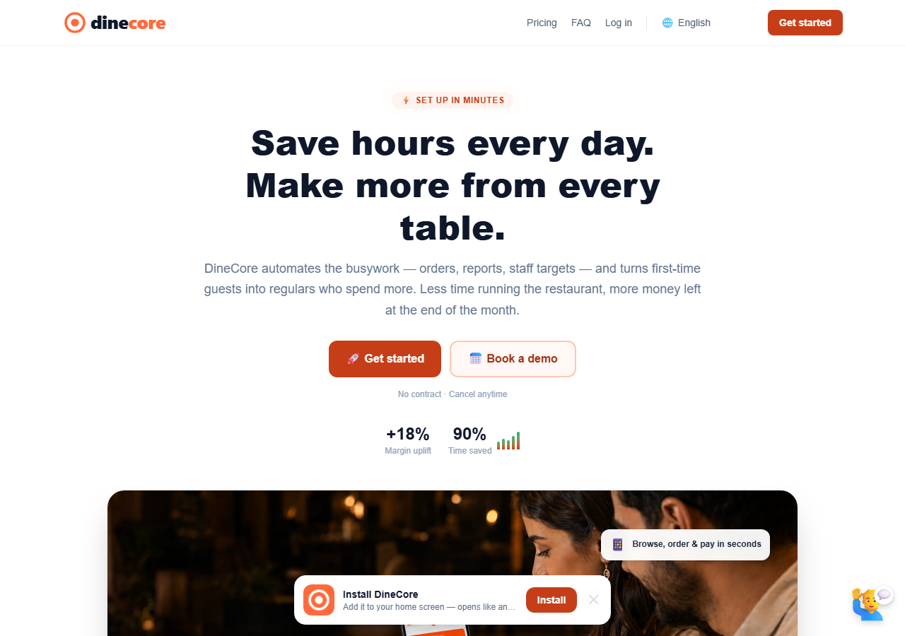 DineCore — real screenshot
